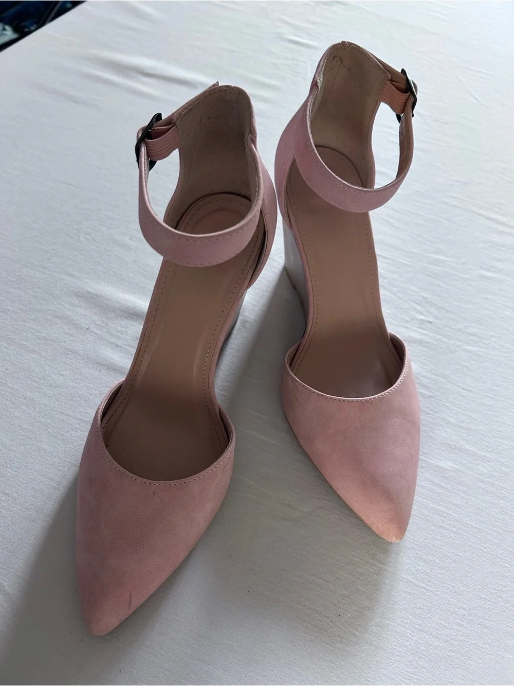 Ankle-Strap Pink Wedge Heels - Chic Everyday Comfort